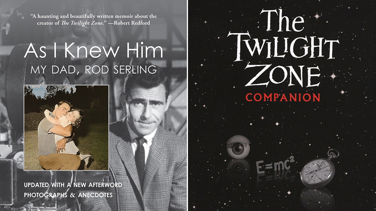 side by side photos of two book covers dedicated to Rod Serling