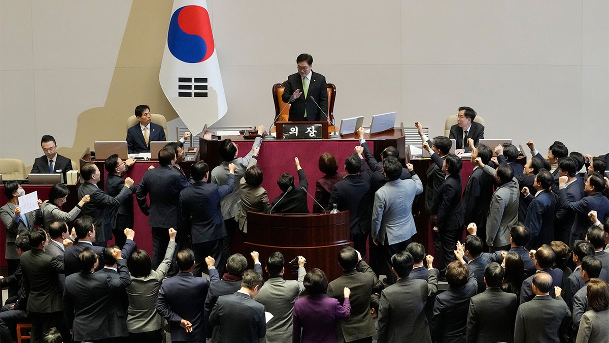 Lawmakers in the National Assembly of South Korea.