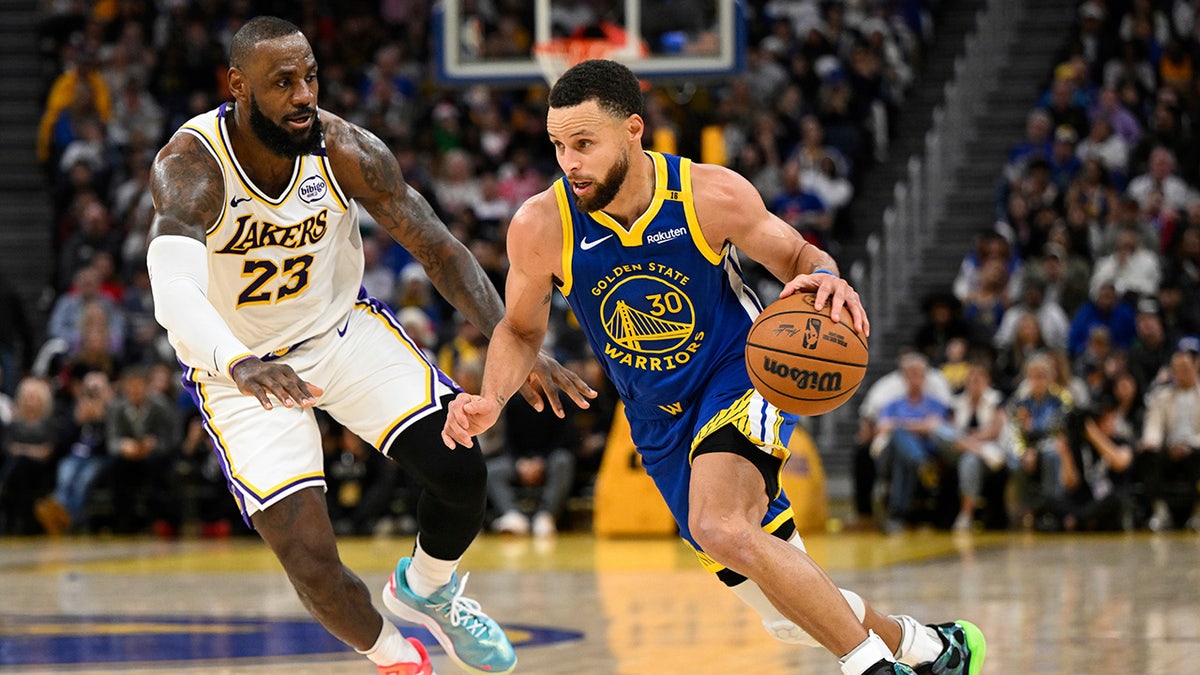 Stephen Curry takes on LeBron James