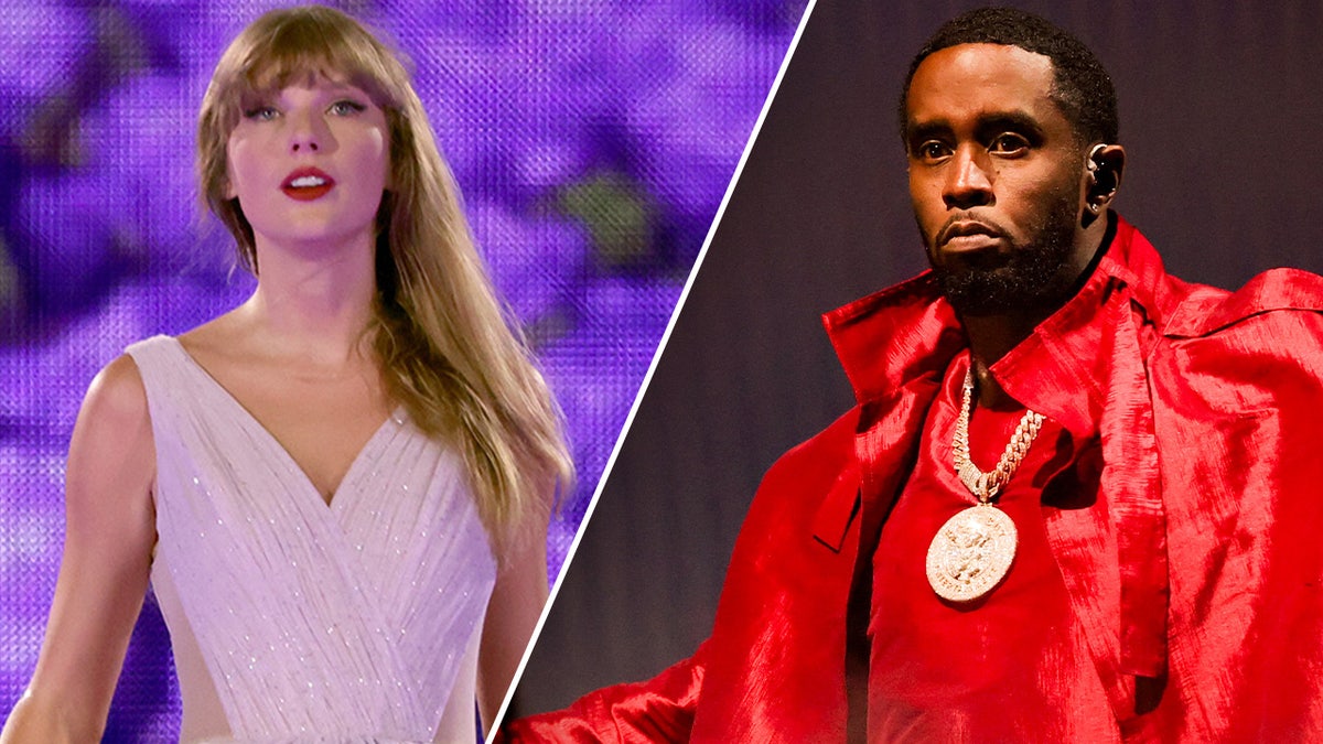 Una imagen dividida de taylor Swift y Diddy