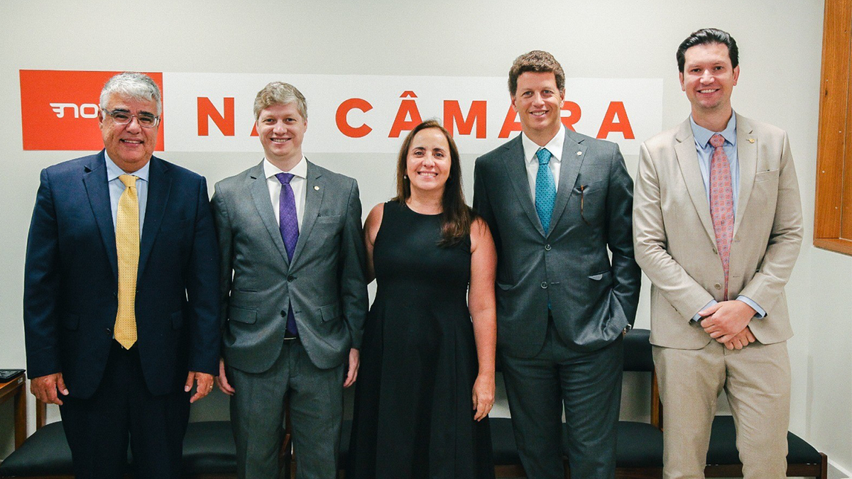 The five Brazilian lawmakers from left to right : Girao, Marcel, Adriana, Salles and Gilson