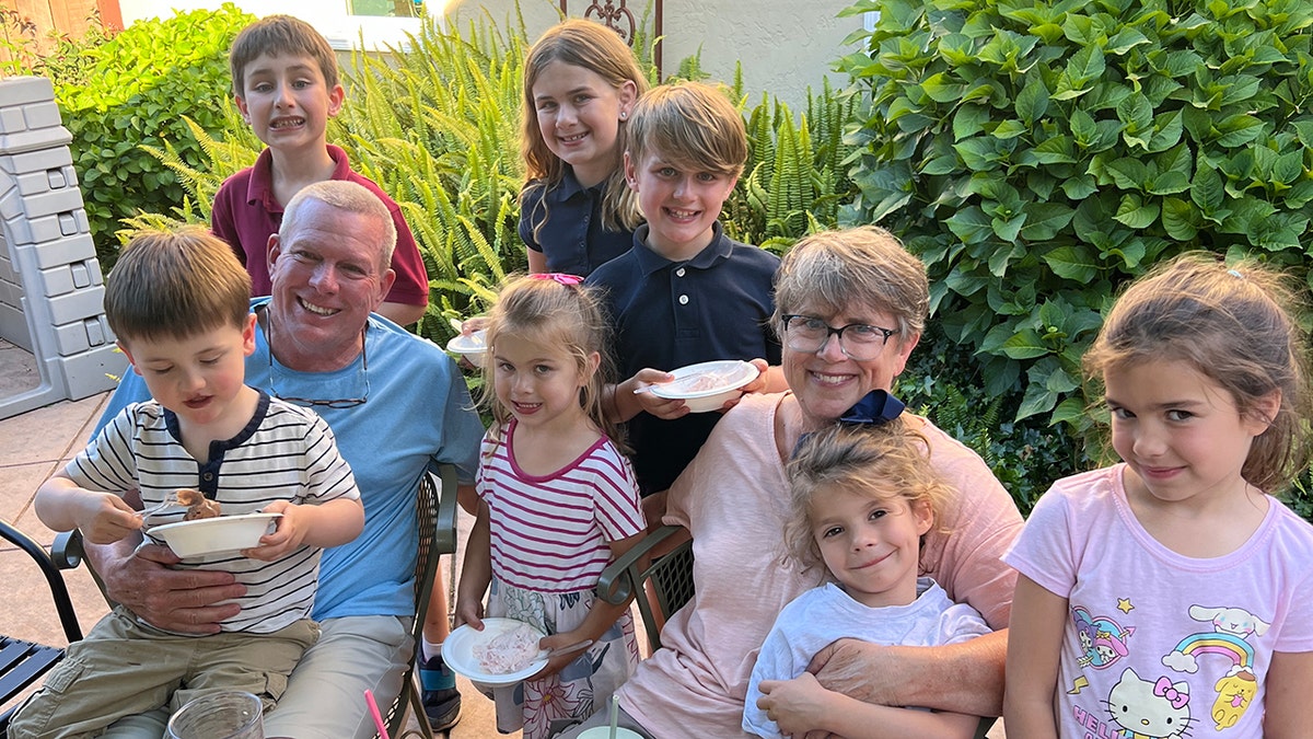 Tim and Stephanie Houlihan with their grandchildren