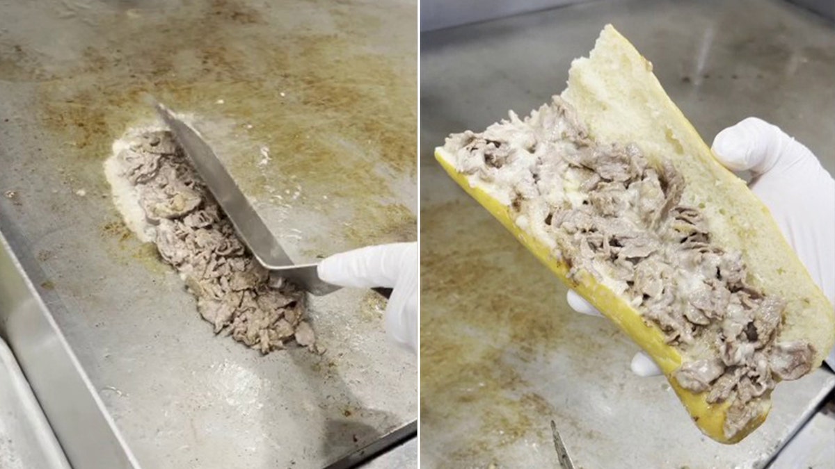 Tony Luke Jr. demonstrates the proper way to make a Philadelphia cheesesteak.