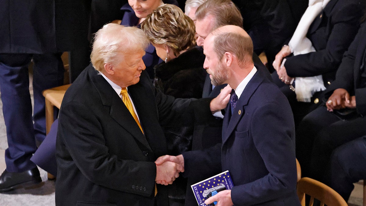 Trump shakes hands with Prince William