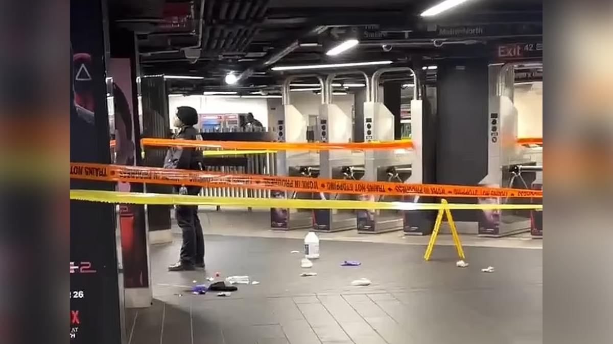 The scene of the New York subway shooting.