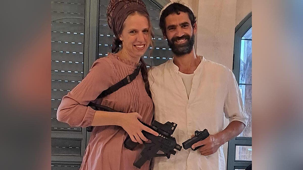 A midwife and her husband with guns