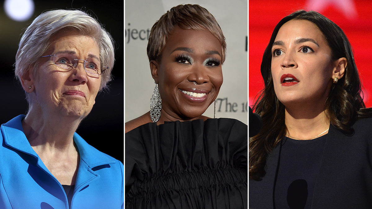 Elizabeth Warren, Joy Reid and Alexandria Ocasio-Cortez split