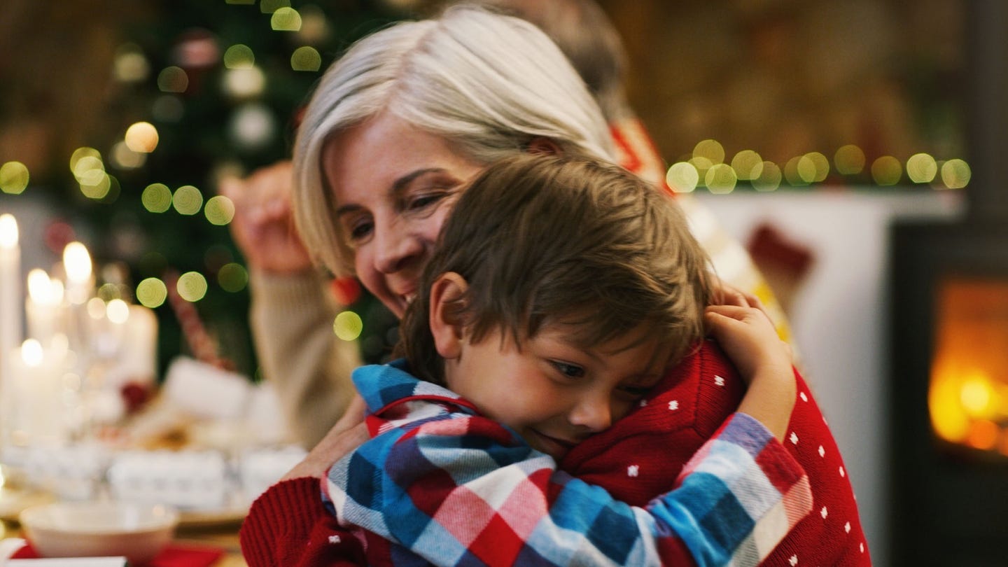 grandma hugging boy