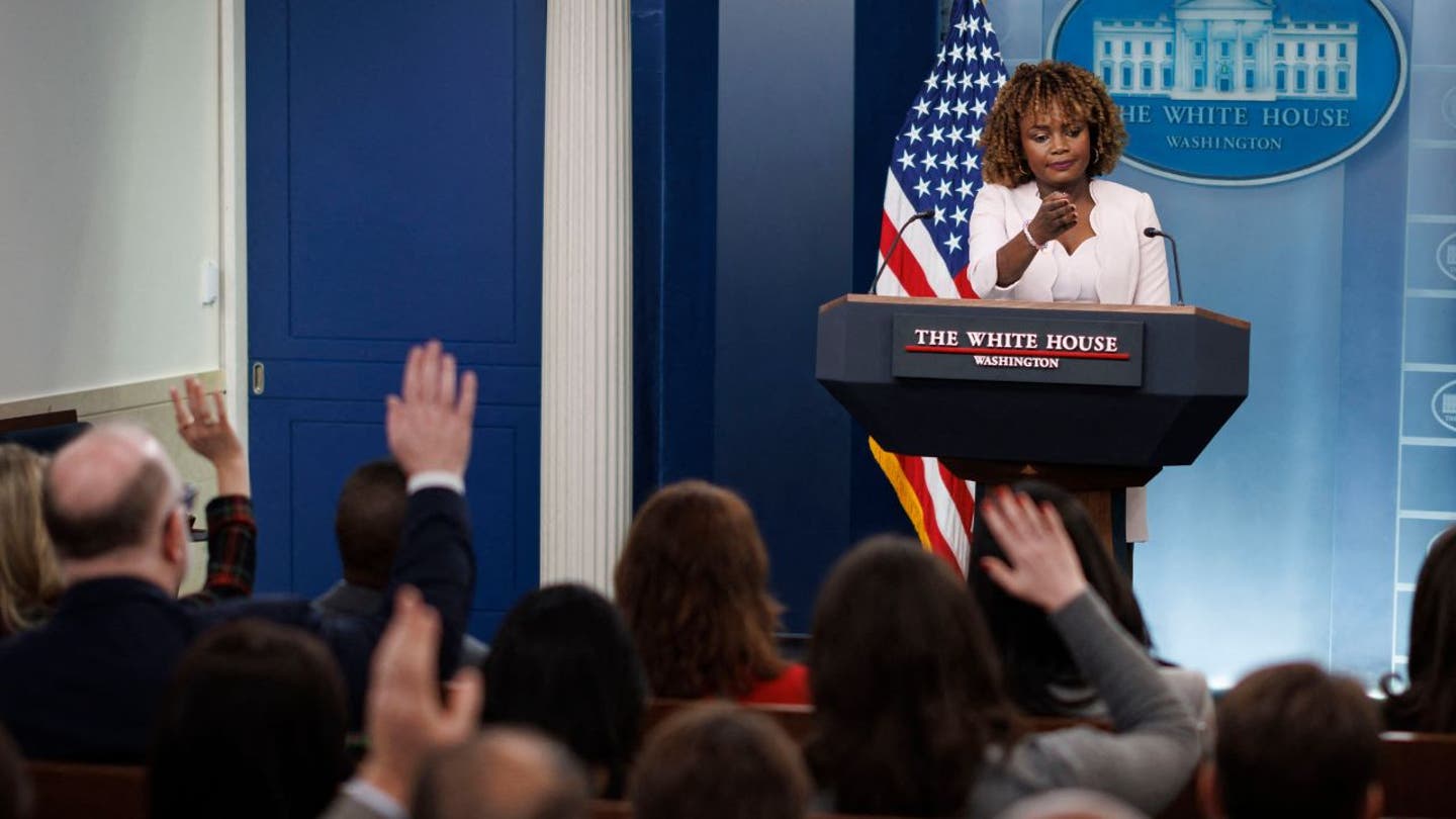 karine jean pierre at the podium