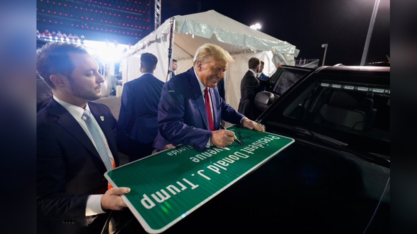 Dems assist pave method for Donald J. Trump Avenue in Miami-Dade County after historic election victory Dems assist pave method for Donald J. Trump Avenue in Miami-Dade County after historic election victory