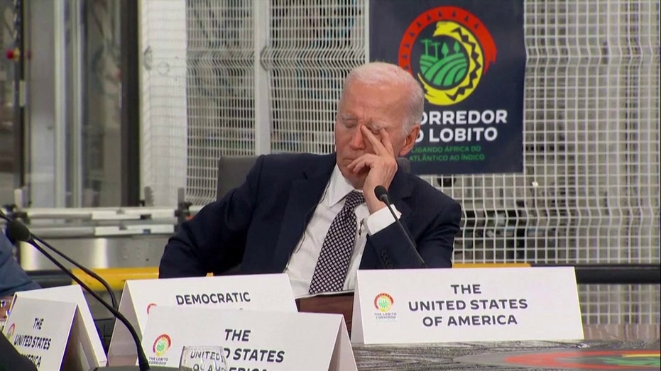 Biden appears to rest his eyes at African summit in Angola