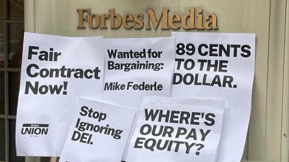 Forbes editorial staffers walk off the job the same day as release of the company's '30 Under 30' list