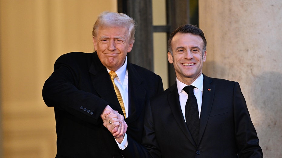 Social media reacts to Trump ‘dominating world leaders’ with Macron handshake during meeting in France