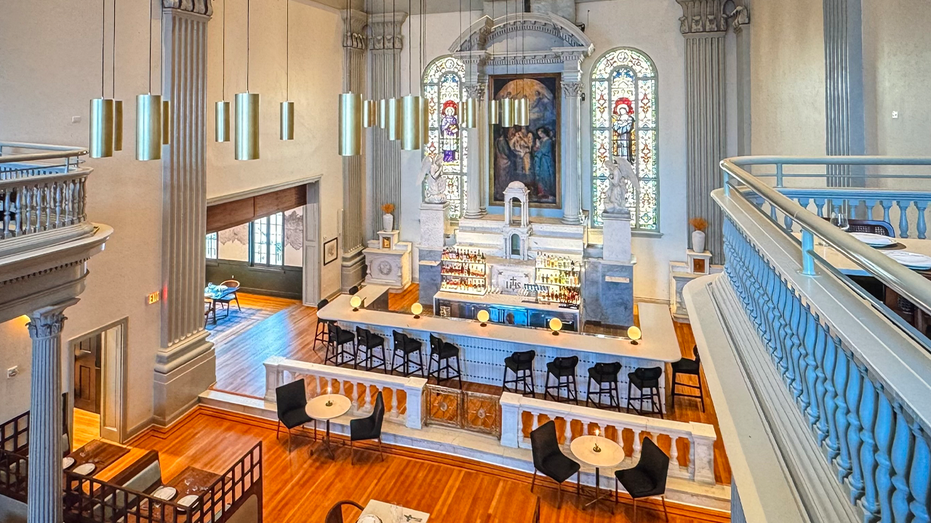 A Maryland hotel has a bar at the altar of a former school chapel, and critics want it moved