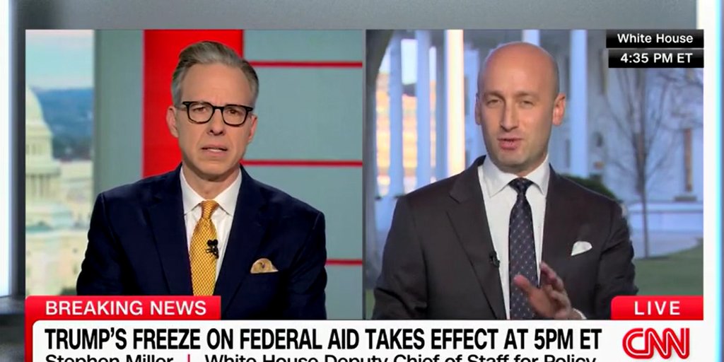 Stephen Miller Defends Trump Administration's Federal Aid Actions Against Media Criticism