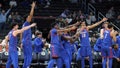 DePaul Blue Demons players celebrate during the second half against the Georgetown Hoyas at Capital One Arena. - Fox News
