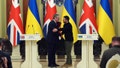 British Prime Minister Keir Starmer, left and Ukrainian President Volodymyr Zelenskyy shake hands, at the start of their bilateral talks at Mariinskyi Palace, in Kyiv, Ukraine Thursday, Jan. 16, 2025. - Fox News