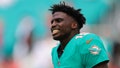 Dec 22, 2024; Miami Gardens, Florida, USA; Miami Dolphins wide receiver Tyreek Hill (10) reacts on the field before the game against the San Francisco 49ers at Hard Rock Stadium. - Fox News