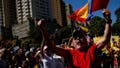 A supporter of Venezuela's opposition reacts while gathering with fellow supporters ahead of President Nicolas Maduro's inauguration for a third term, in Caracas, Venezuela, on January 9, 2025. - Fox News