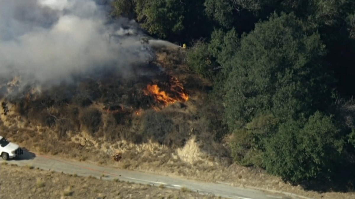 The Griffith Park brush fire that broke out Monday