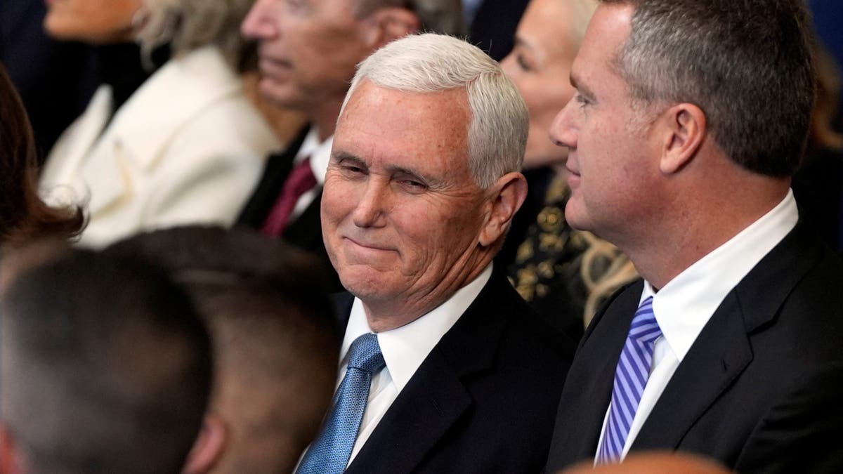 Pence is pictured at Trump's inauguration on Jan. 20.