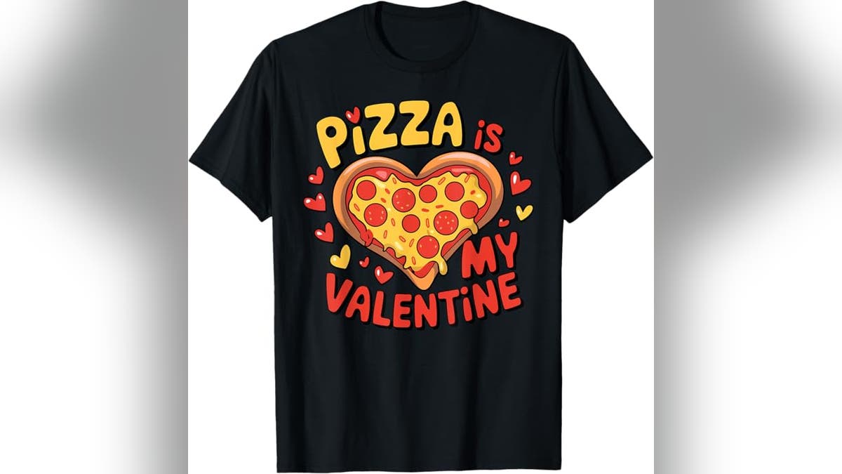 Graphic tees featuring cute sayings similar  "Pizza is my Valentine" are an fantabulous  enactment    for kids who similar   casual outfits.