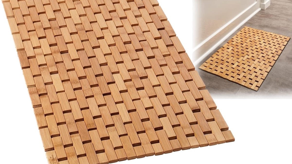 Made from natural bamboo slats, these mats are durable and water-resistant, perfect for high-humidity areas like the bathroom.