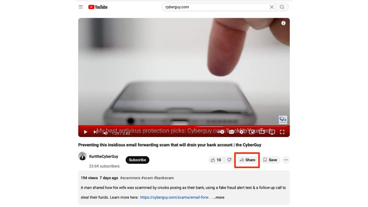 How to share a YouTube video starting at a specific time