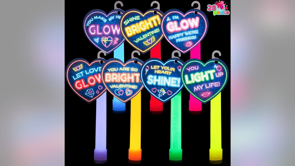 Stick Glow's cards like this Joyin game on Amazon add a bright and playful turn to the Valentine's Day. 