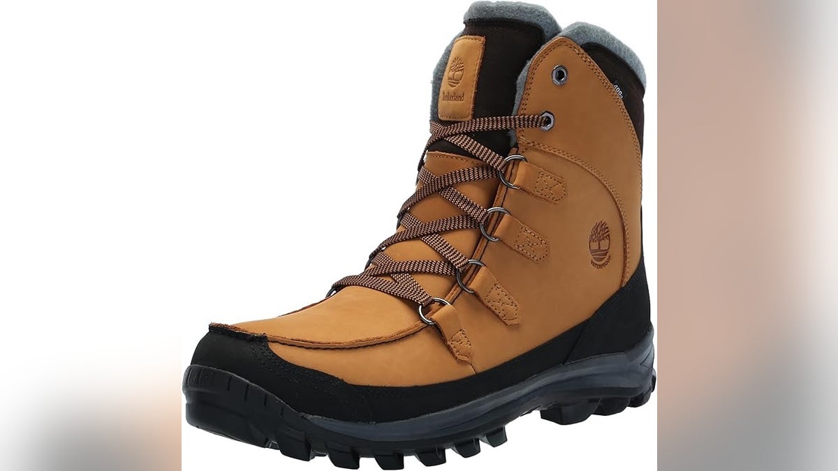 Timberland’s Chillberg hiking-style boots (available at Amazon) offer high-tech traction and insulation, making them ideal for trekking through snowy landscapes and various terrains.?