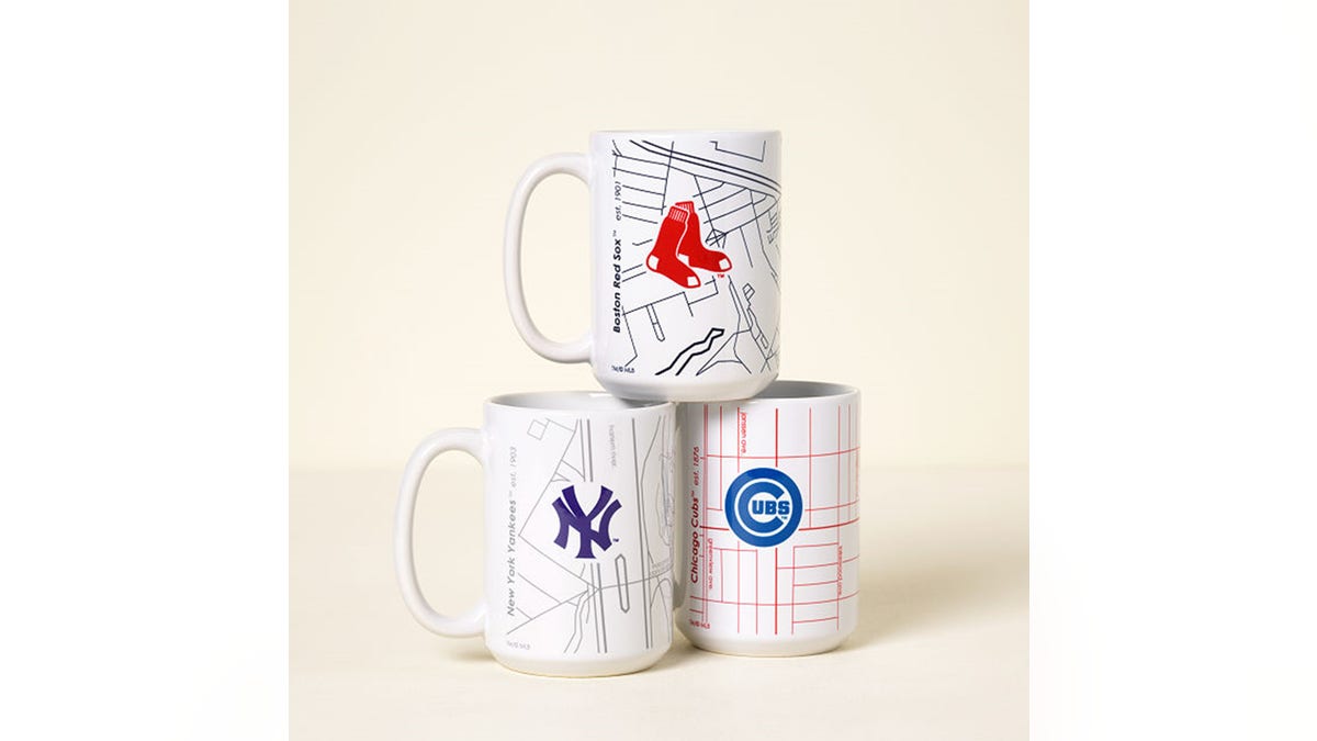 Baseball-lovers will appreciate this twist on a classic team logo mug.?