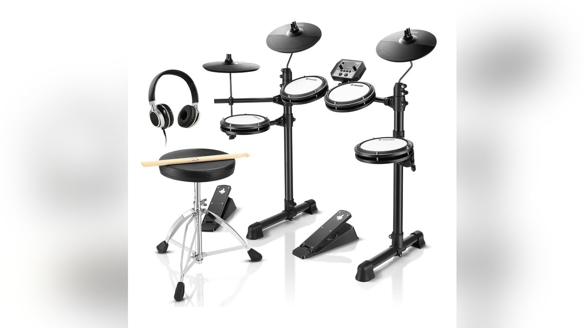 Practice your drumming skills with this electric set. 