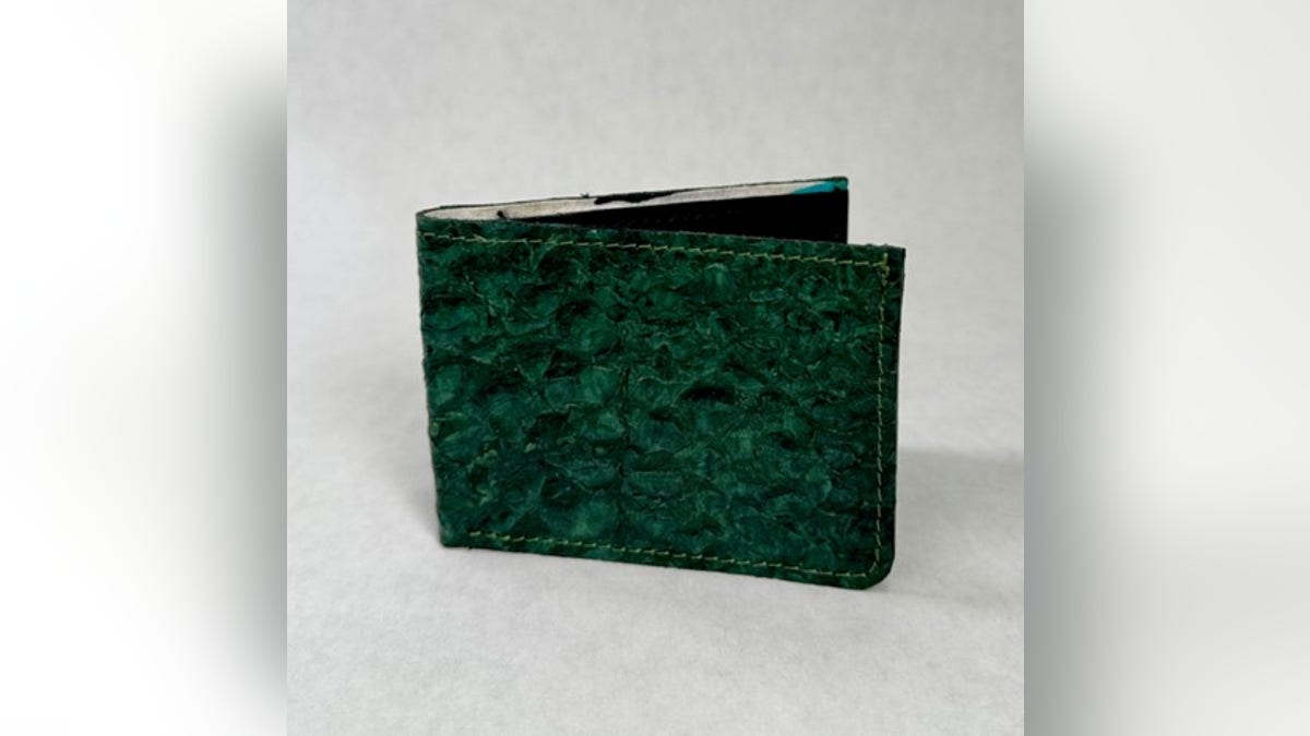 A unique wallet made from ethically sourced fish leather. 