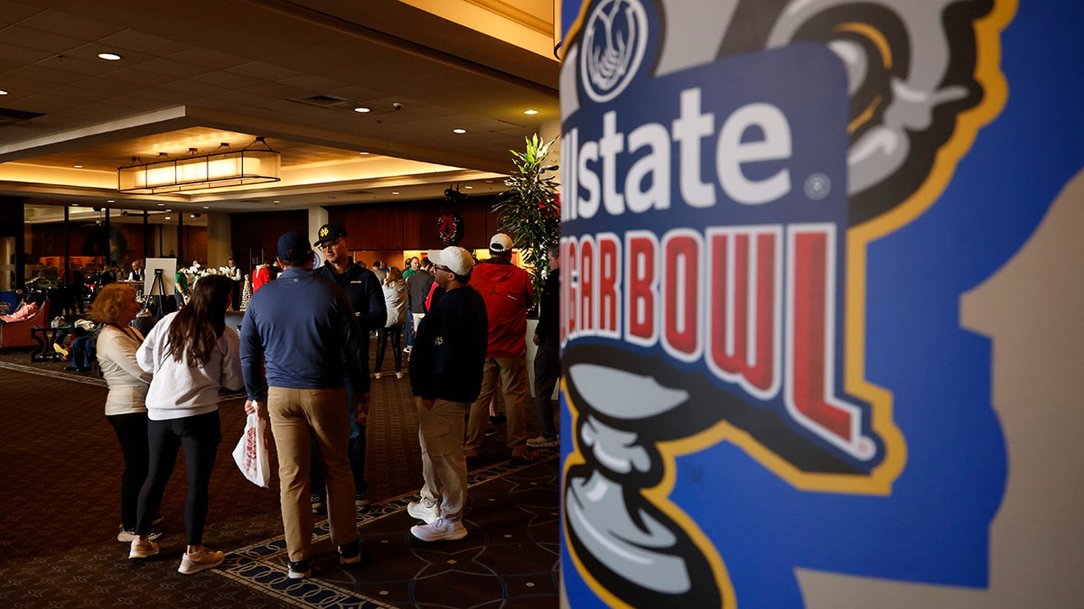 Fans at the hotel with the Sugar Bowl logo