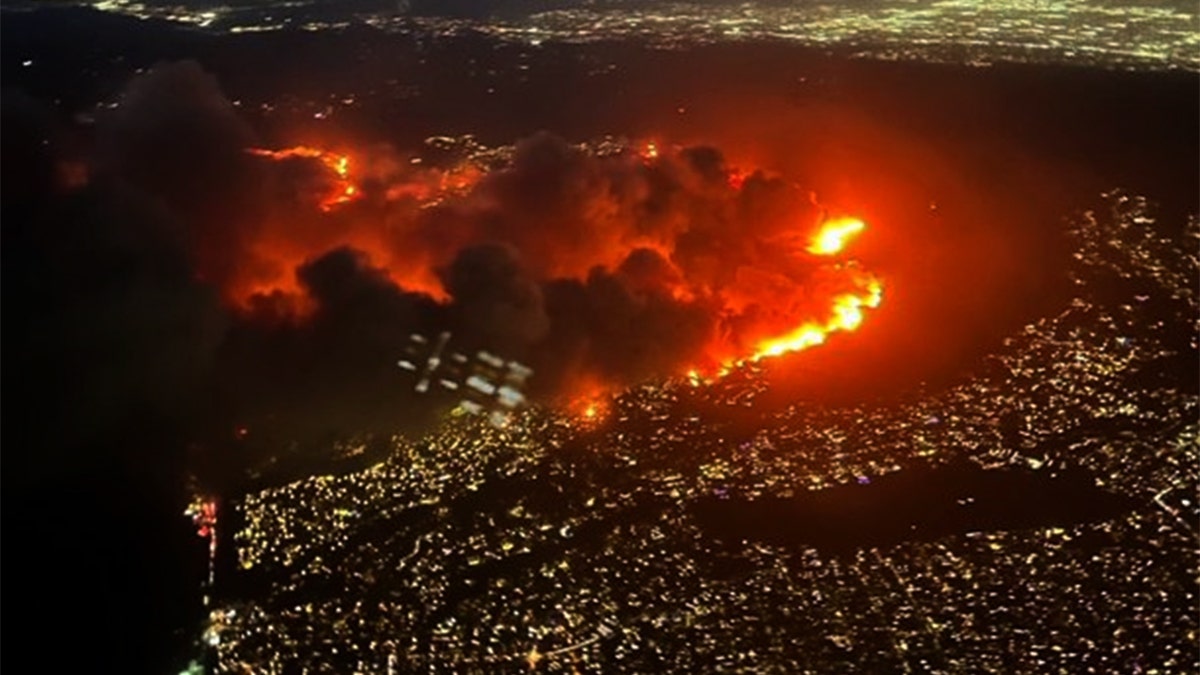 Aerial view of California wildfires