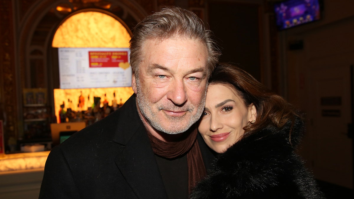 Close up of Alec Baldwin and Hilaria Baldwin