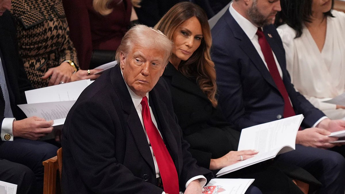 Trump and Melania during national prayer service