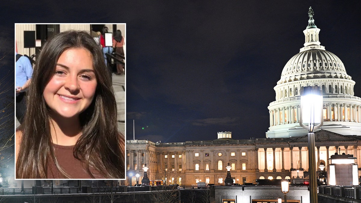 Laken Riley inset, US Capitol in dark main image