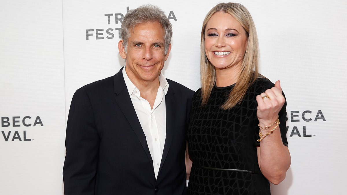 Ben Stiller and Christine Taylor at the Tribeca Film Festival.