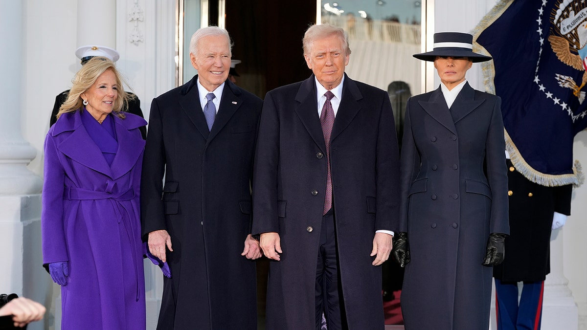 Donald Trump and Melania Trump and Joe Biden and Jill Biden