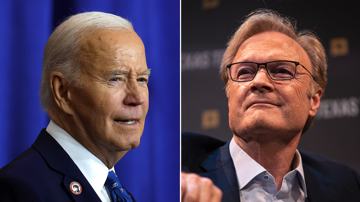 Joe Biden and Lawrence O'Donnell split image