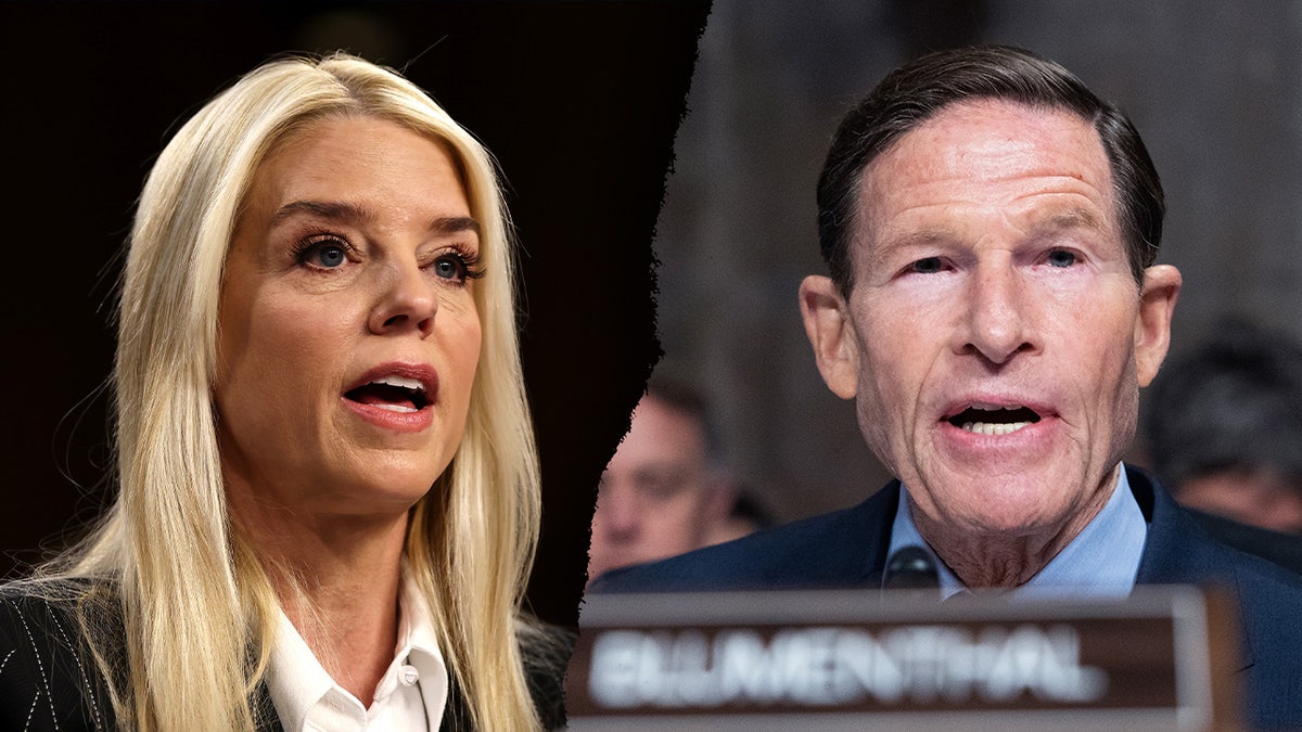 Calon jaksa agung Trump Pam Bondi dan Senator Richard Blumenthal