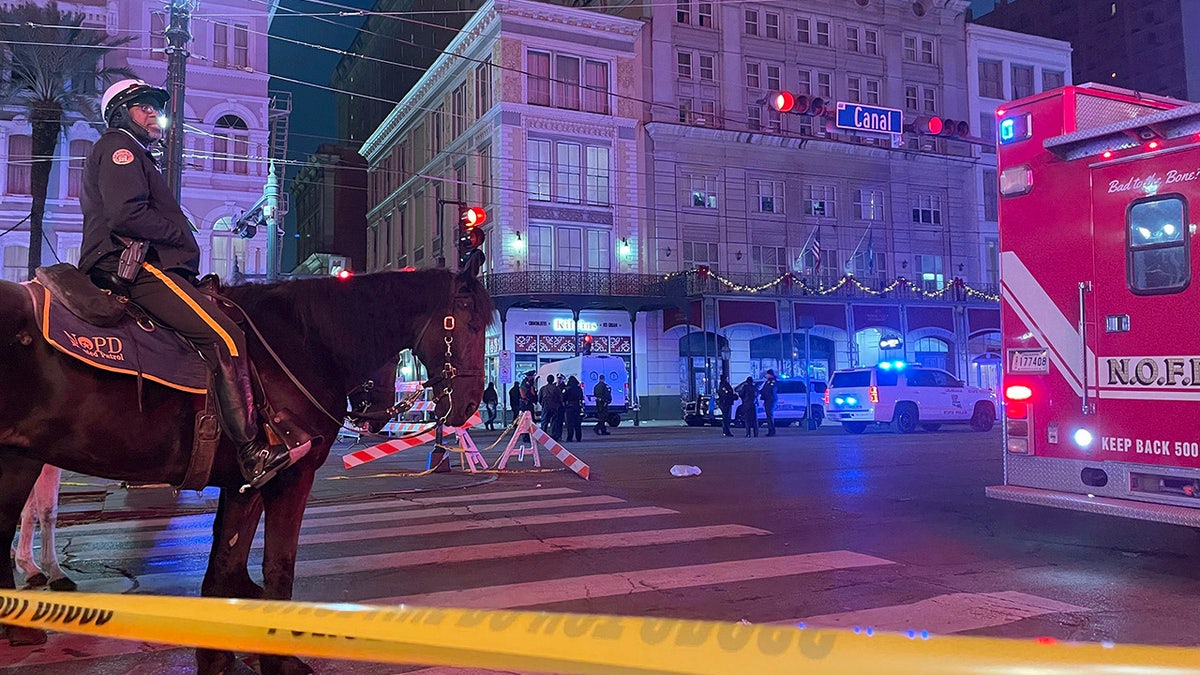 Mounted police officer on Canal Street