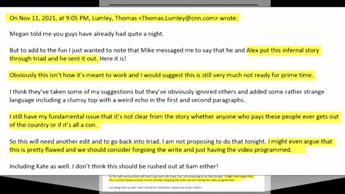 Thomas Lumley, CNN's senior national security editor, described the story as the centerpiece of a high-stakes libel trial "Very flawed." 