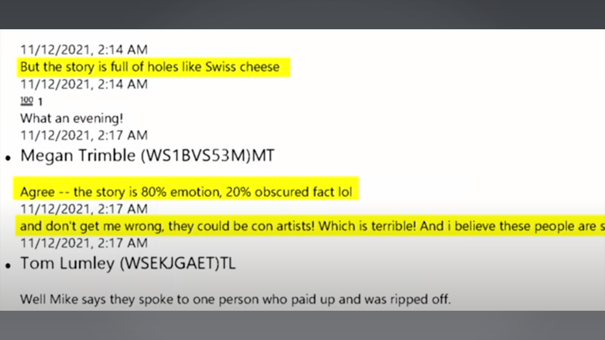 "The story is full of holes like Swiss cheese," Thomas Lumley wrote to CNN colleague Megan Trimble who responded, "Agree – the story is 80% emotion, 20% obscured fact lol." 