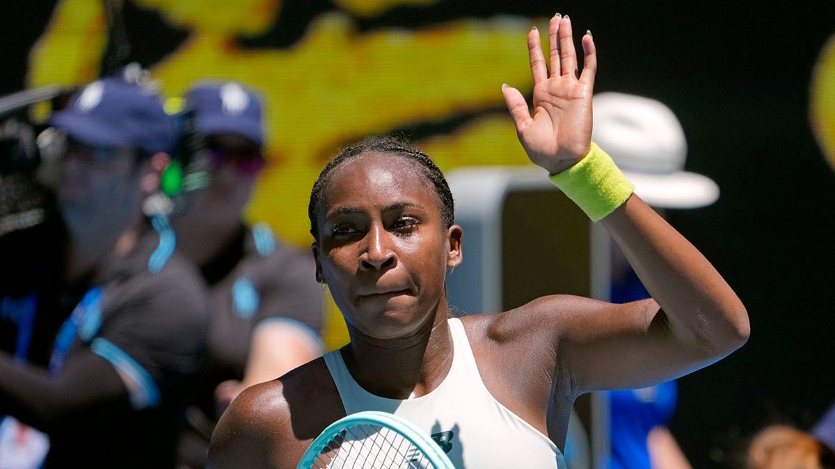 Coco Gauff waves