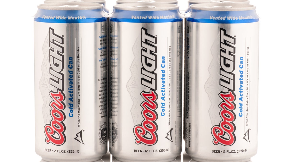 A set of six Coors Light cans was seen.