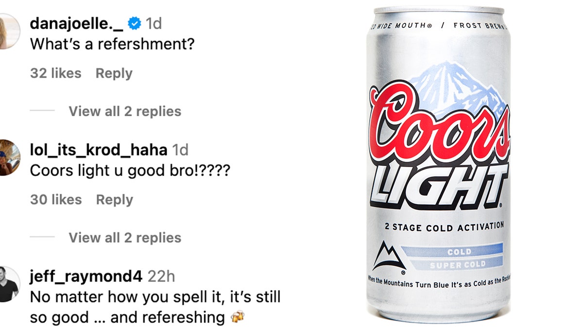 Instagram users commented on the misspelled ad on Coors Light's page.