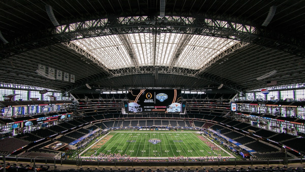 General view of the stadium prior to the Ohio State Buckeyes versus Texas Longhorns College Football Playoff Semifinal at the Cotton Bowl Classic on January 10, 2025, at AT&T Stadium in Arlington, TX. 