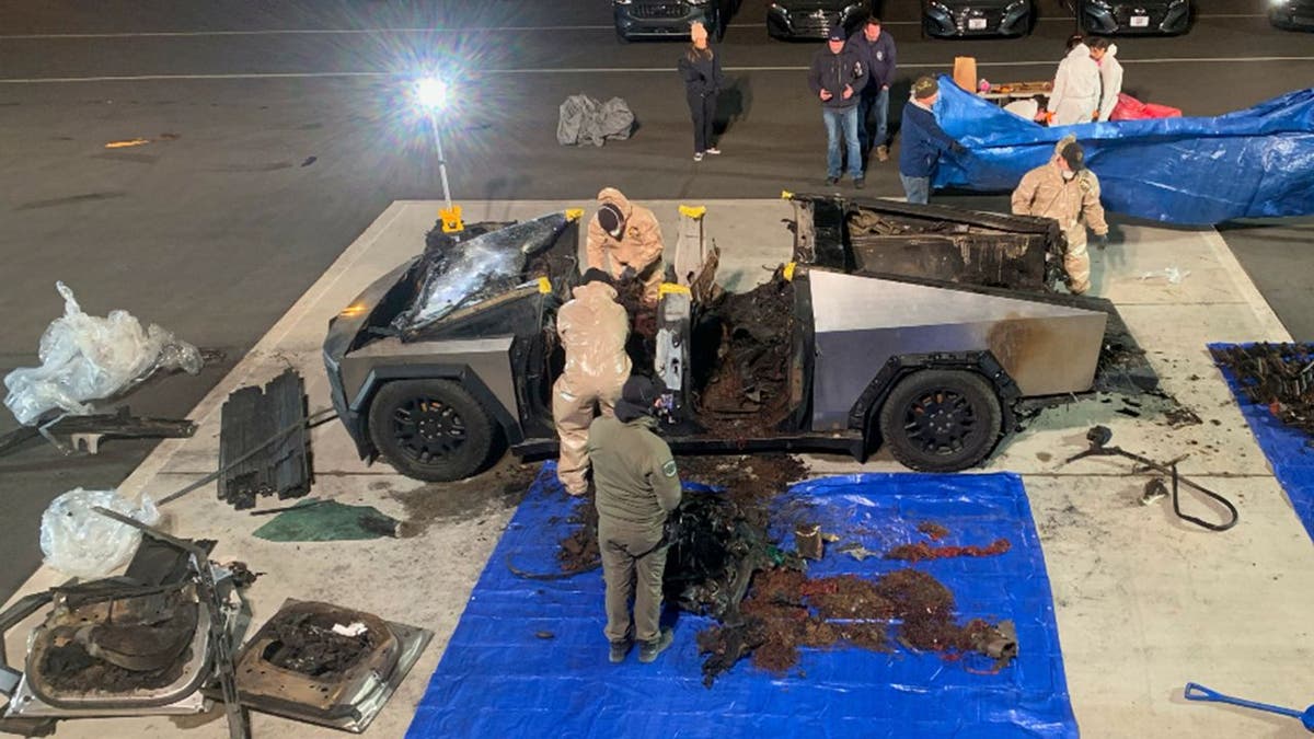 Tesla Cybertruck involved in an explosion 